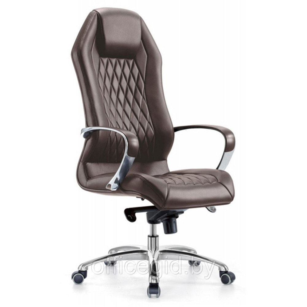 Кресло для руководителя "Бюрократ AURA", кожа, металл, коричневый - фото 1 - id-p188893519