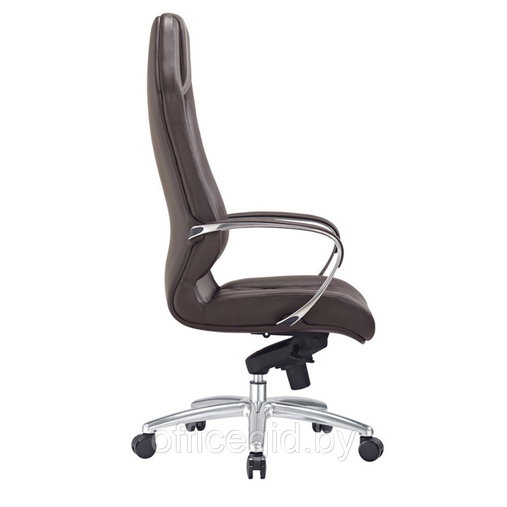 Кресло для руководителя "Бюрократ AURA", кожа, металл, коричневый - фото 3 - id-p188893519