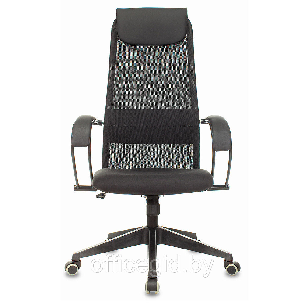 Кресло руководителя "Бюрократ CH-607" с подголовником, сетка, ткань, пластик, черный TW-01 - фото 2 - id-p188893526
