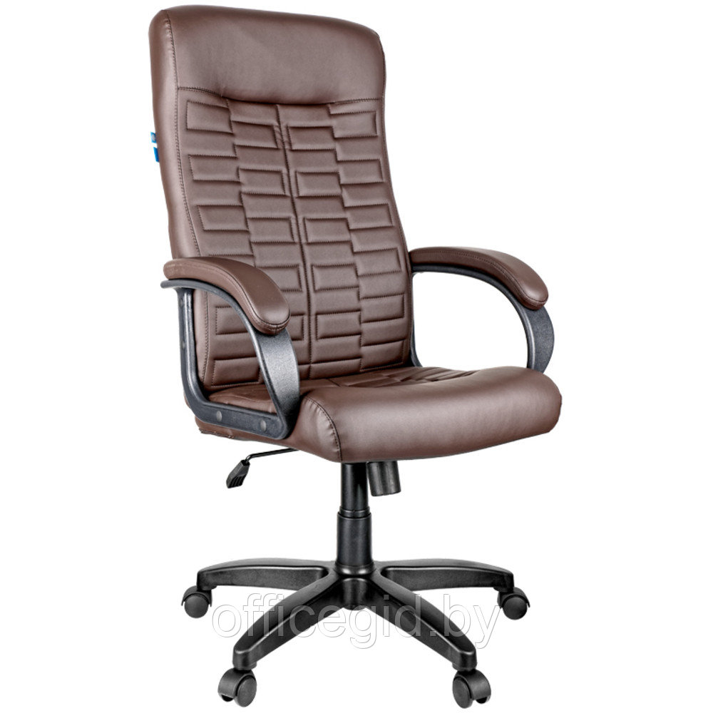 Кресло для руководителя Helmi "HL-E80 Ornament", экокожа, пластик, коричневый - фото 1 - id-p188893531