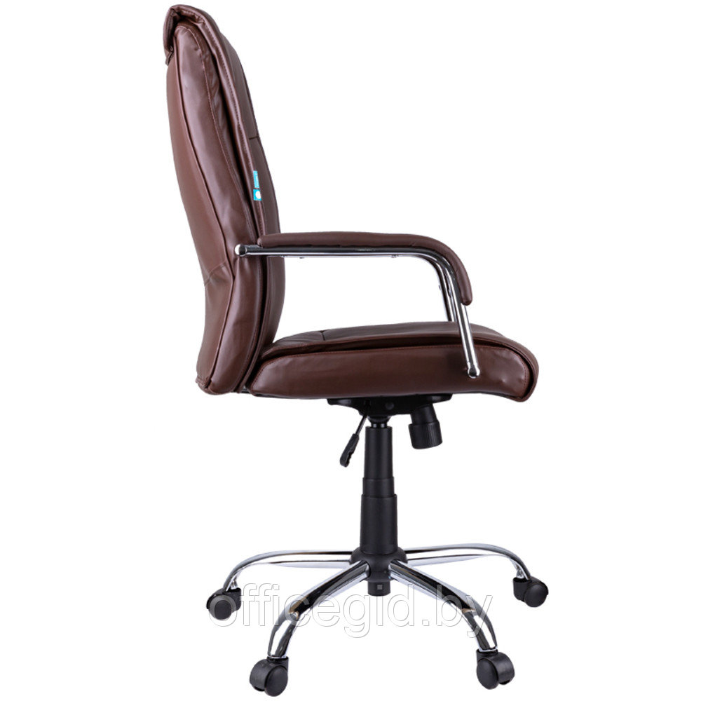 Кресло для руководителя Helmi "HL-E03 Accept", экокожа, металл, коричневый - фото 3 - id-p188893539