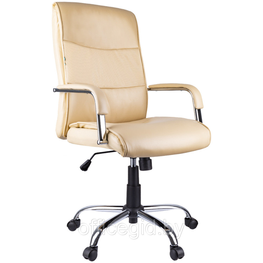 Кресло для руководителя Helmi "HL-E03 Accept", экокожа, металл, бежевая - фото 1 - id-p188893540
