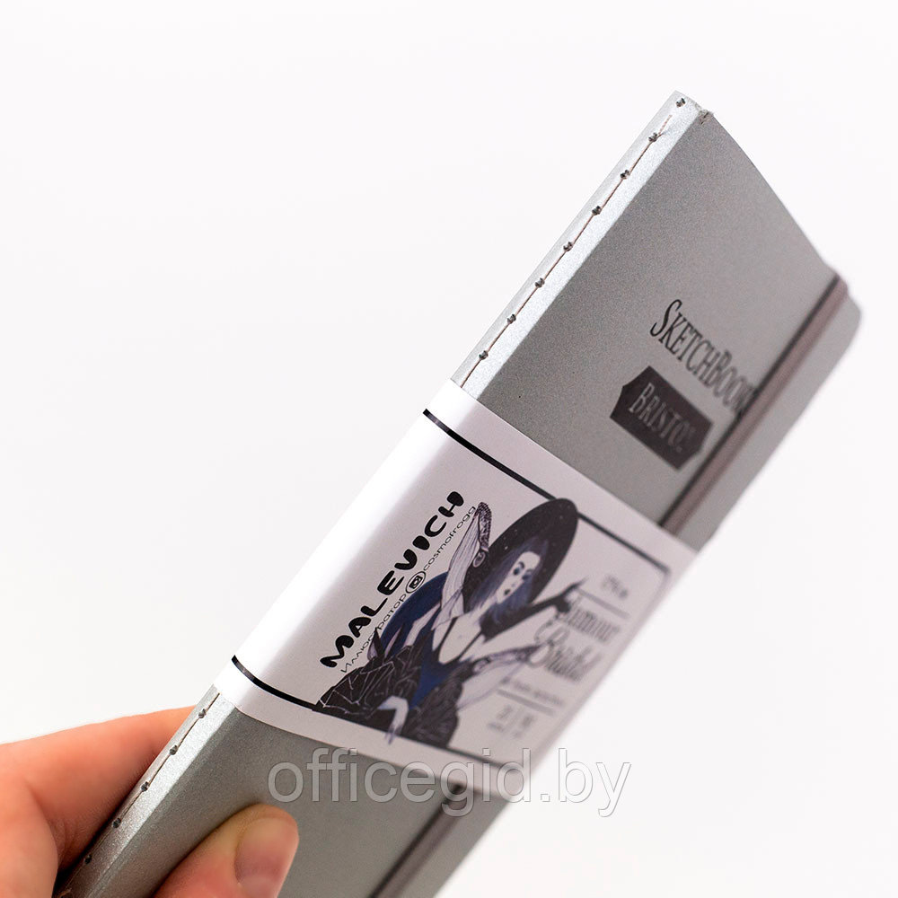 Скетчбук для графики и маркеров "Bristol Glamour", 10x14 см, 180 г/м2, 20 листов, серебро - фото 2 - id-p188890833