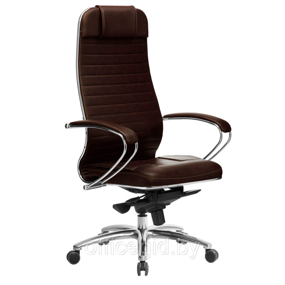 Кресло для руководителя "Samurai KL-1.04", кожа, металл, темно-коричневый - фото 1 - id-p188893542