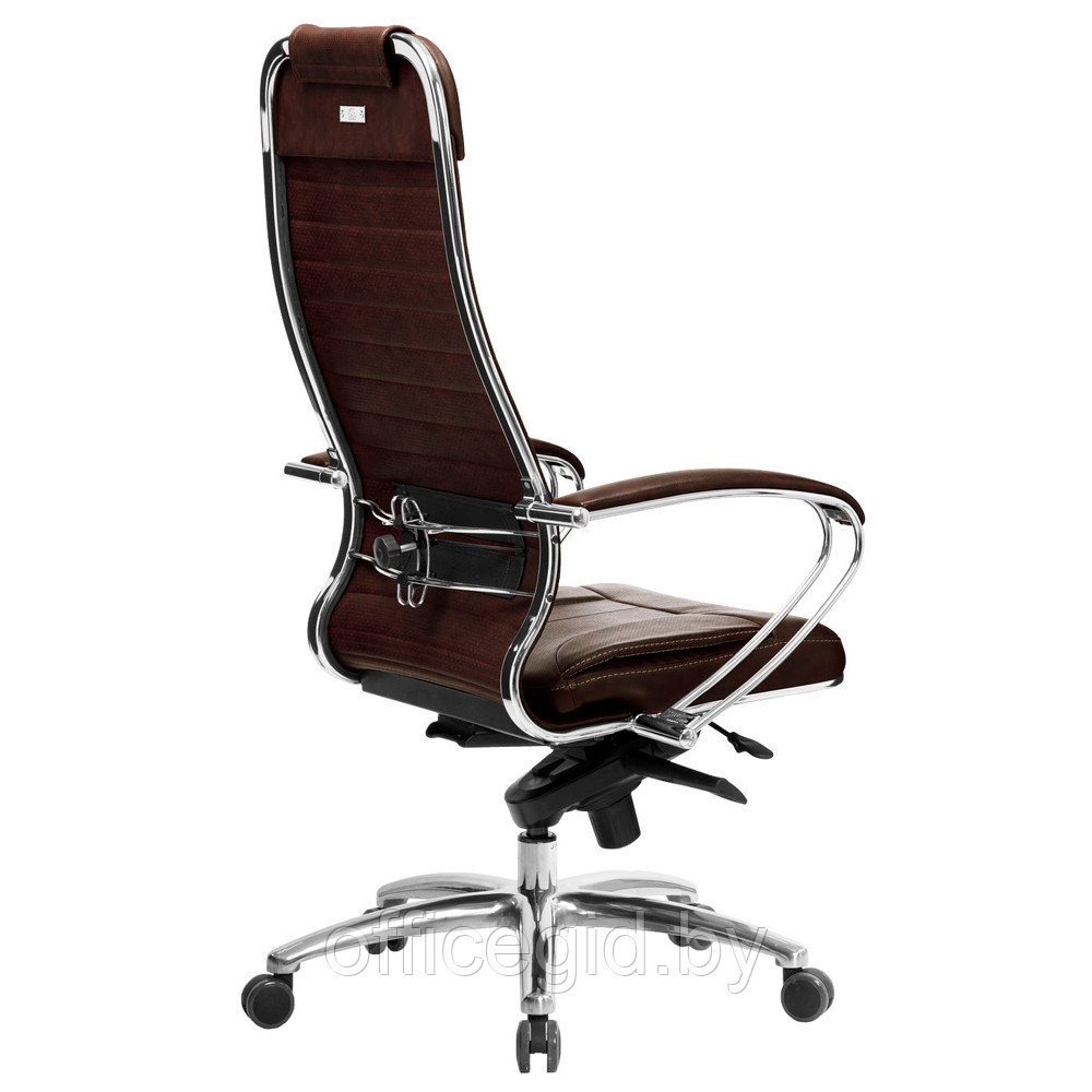 Кресло для руководителя "Samurai KL-1.04", кожа, металл, темно-коричневый - фото 4 - id-p188893542