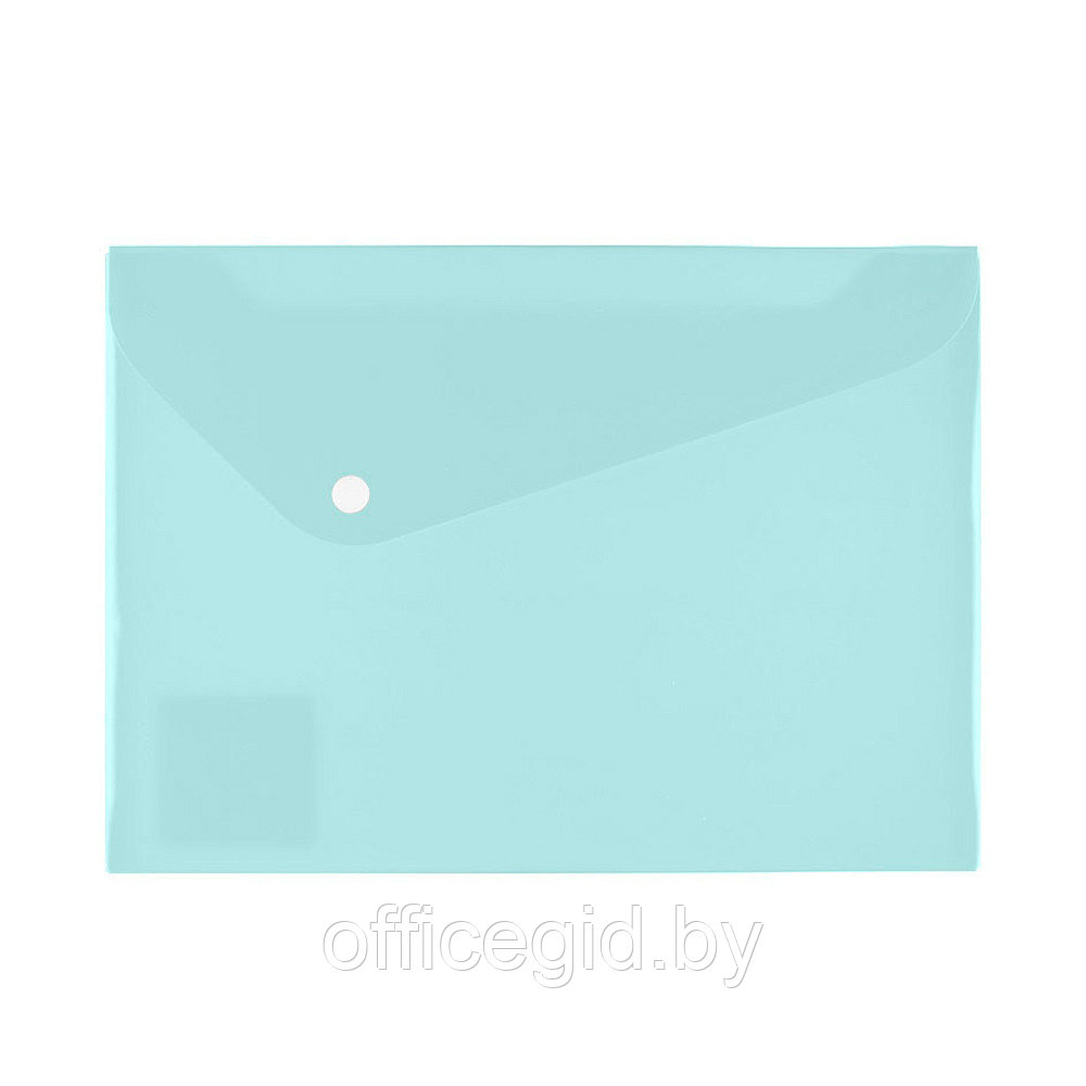 Папка-конверт на кнопке "Trend pastel", А4, бирюзовый