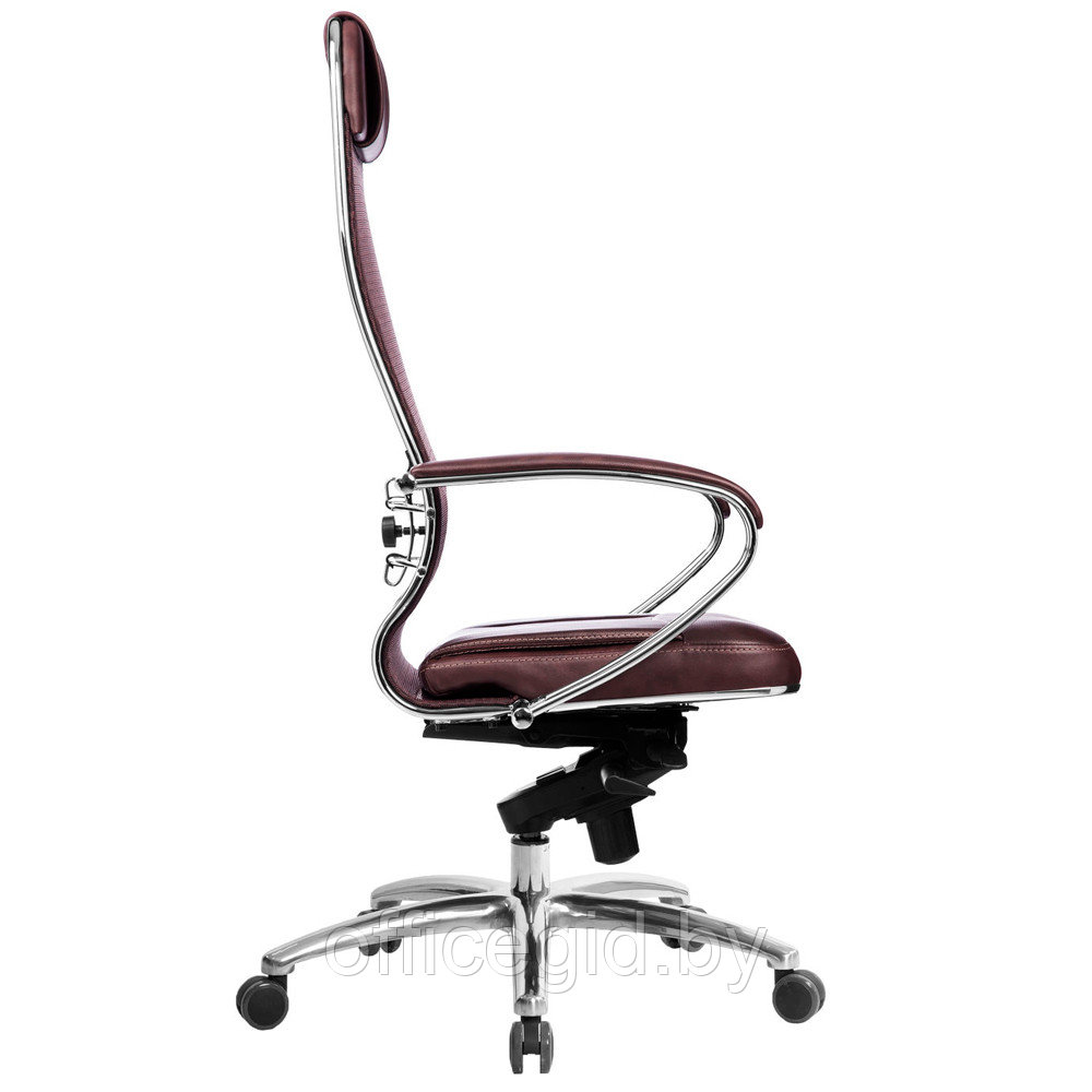 Кресло для руководителя METTA "SAMURAI SL-1.04" кожа, металл, бордовый - фото 2 - id-p188893551
