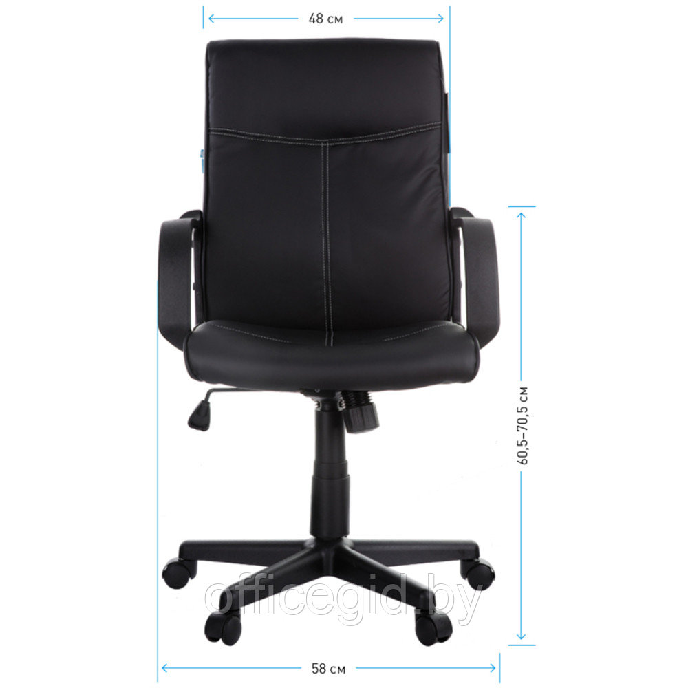 Кресло для персонала Helmi HL-M03 "Referent", экокожа, пластик, черный - фото 8 - id-p188893565