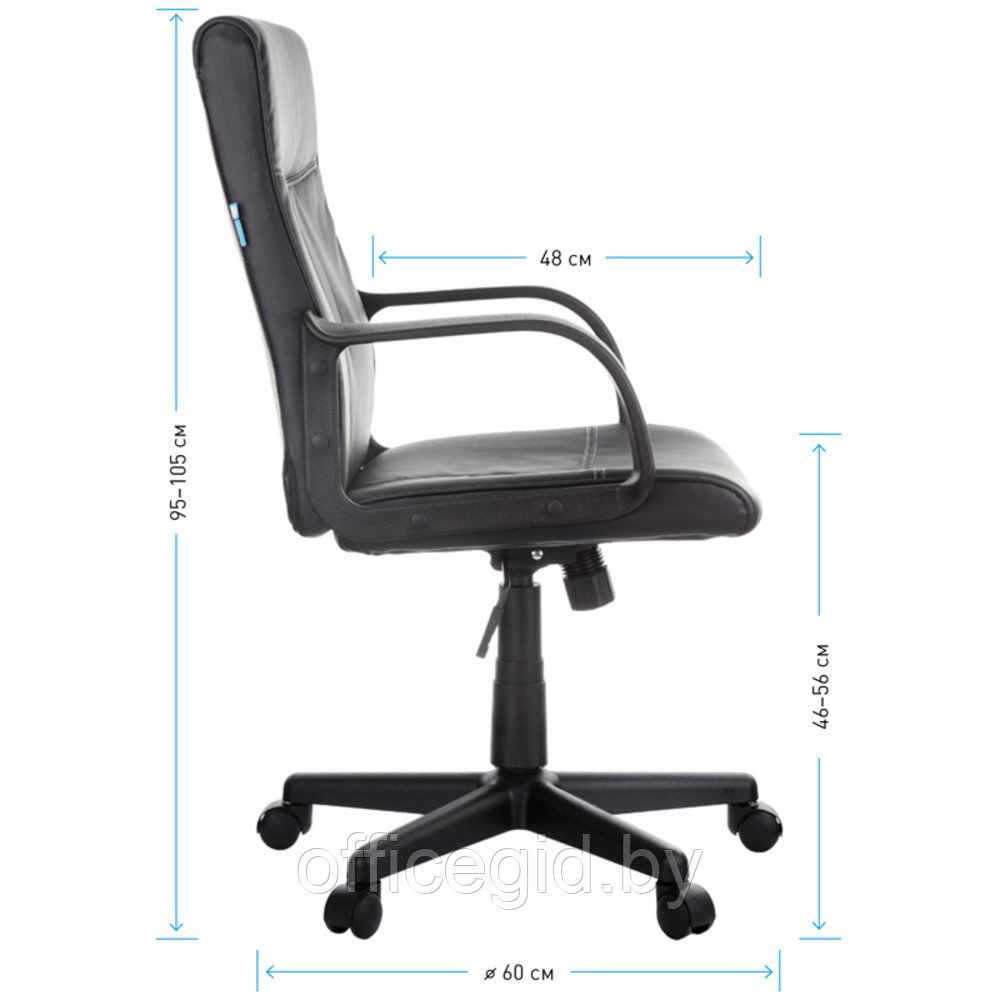 Кресло для персонала Helmi HL-M03 "Referent", экокожа, пластик, черный - фото 9 - id-p188893565