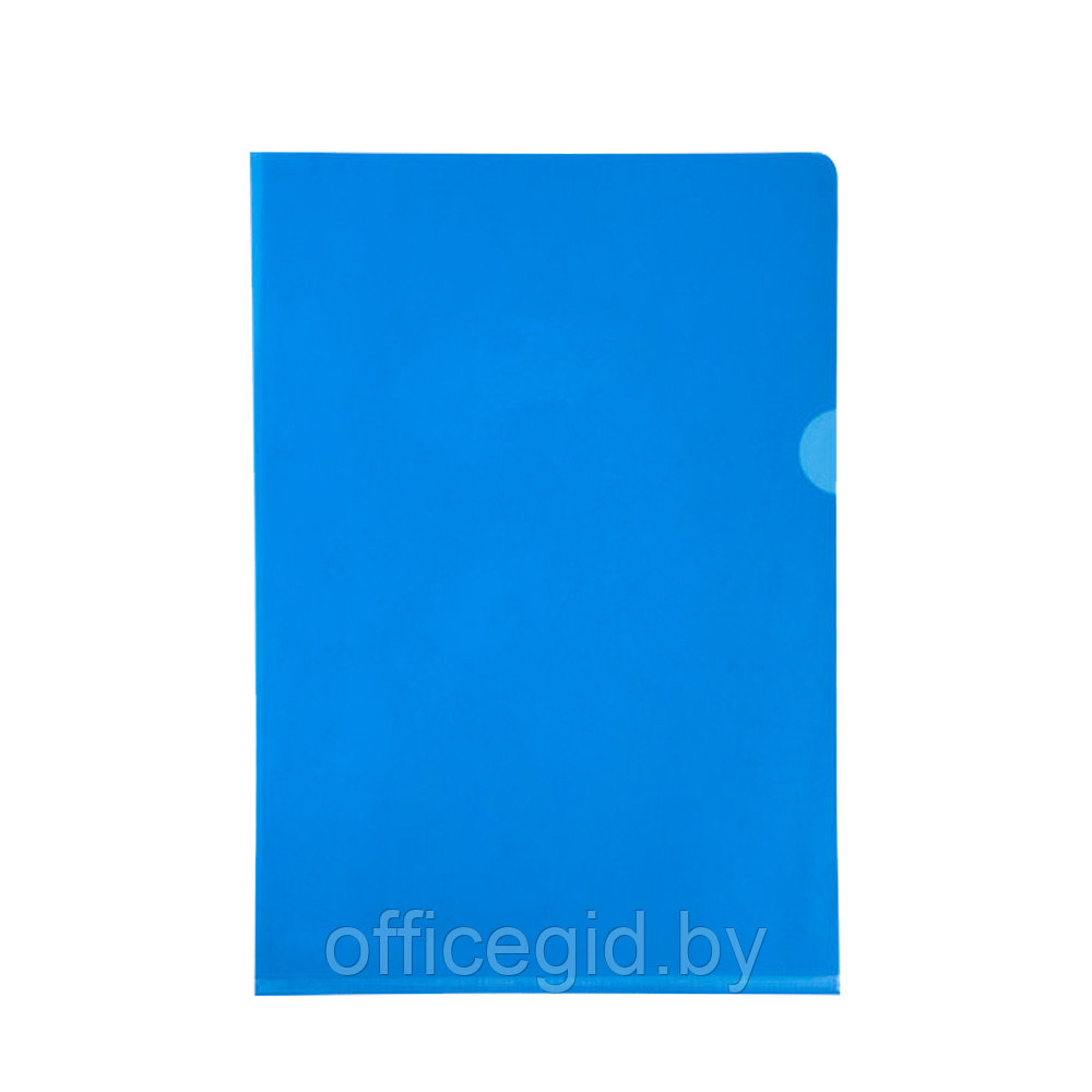 Папка-уголок "Exacompta", А4, 130 мк, ПВХ, прозрачный, синий - фото 1 - id-p188888125