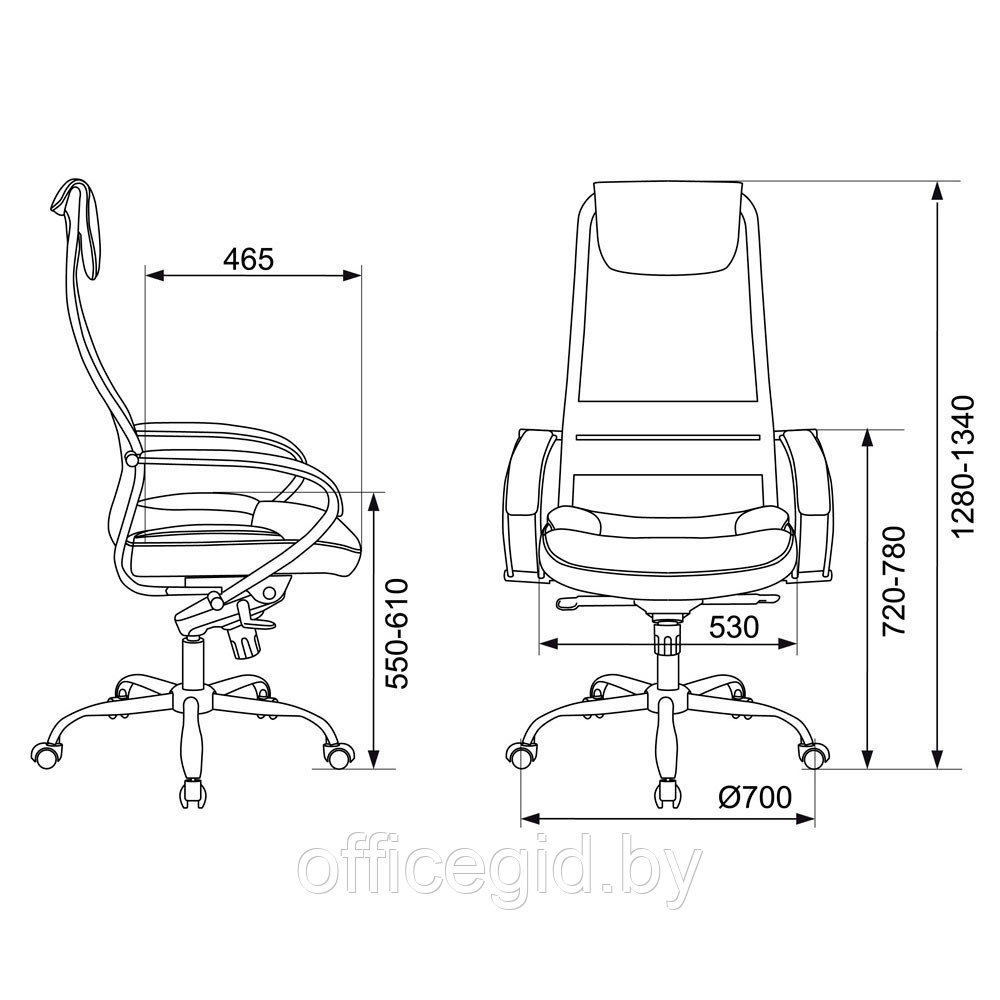 Кресло для руководителя Бюрократ "CH-609SL", искусственная кожа/ткань, металл, черный - фото 6 - id-p188893571