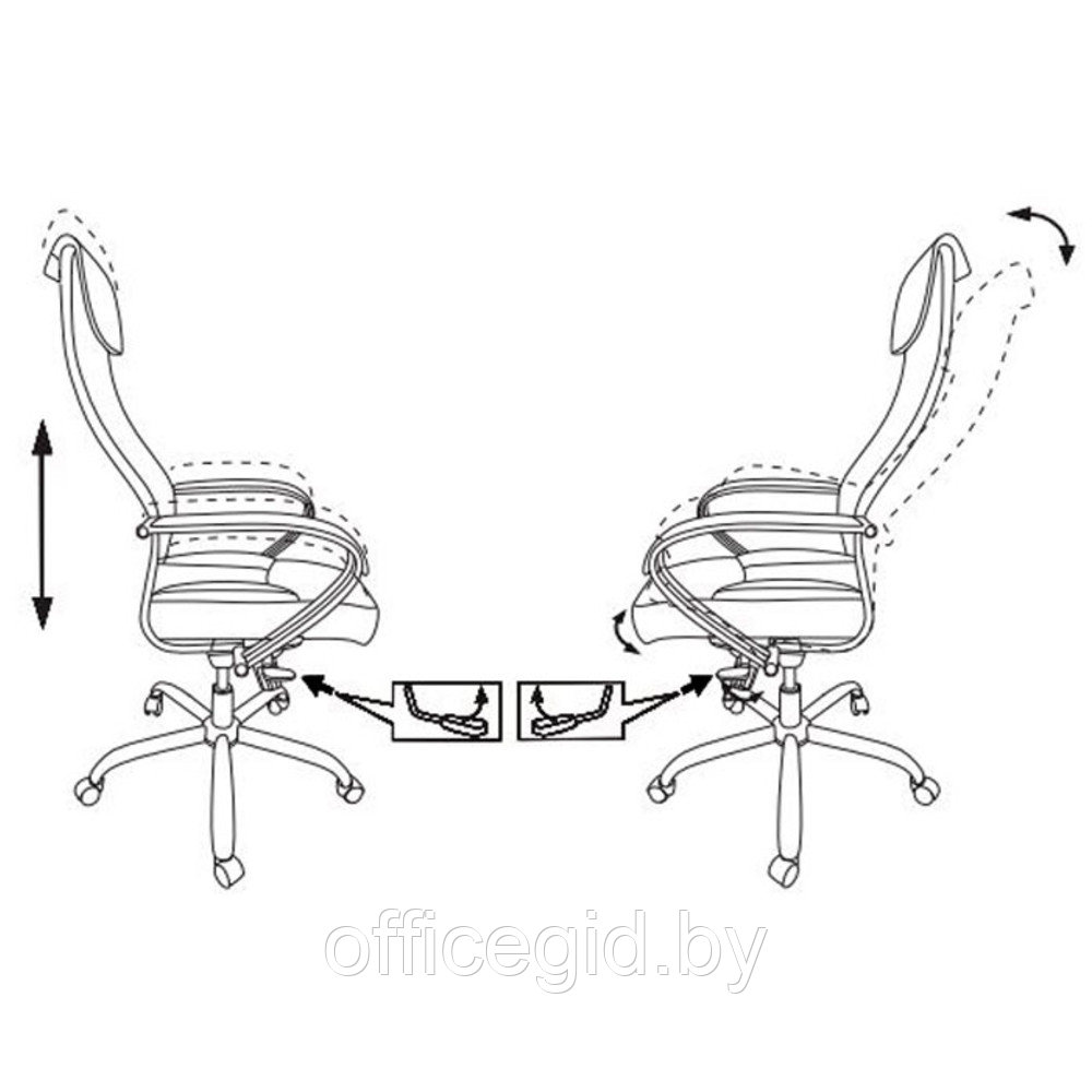 Кресло для руководителя Бюрократ "CH-609SL", искусственная кожа/ткань, металл, черный - фото 7 - id-p188893571
