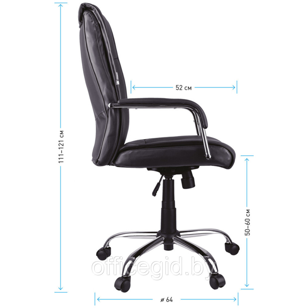 Кресло для руководителя Helmi "HL-E03 Accept", экокожа, металл, черный - фото 7 - id-p188893572
