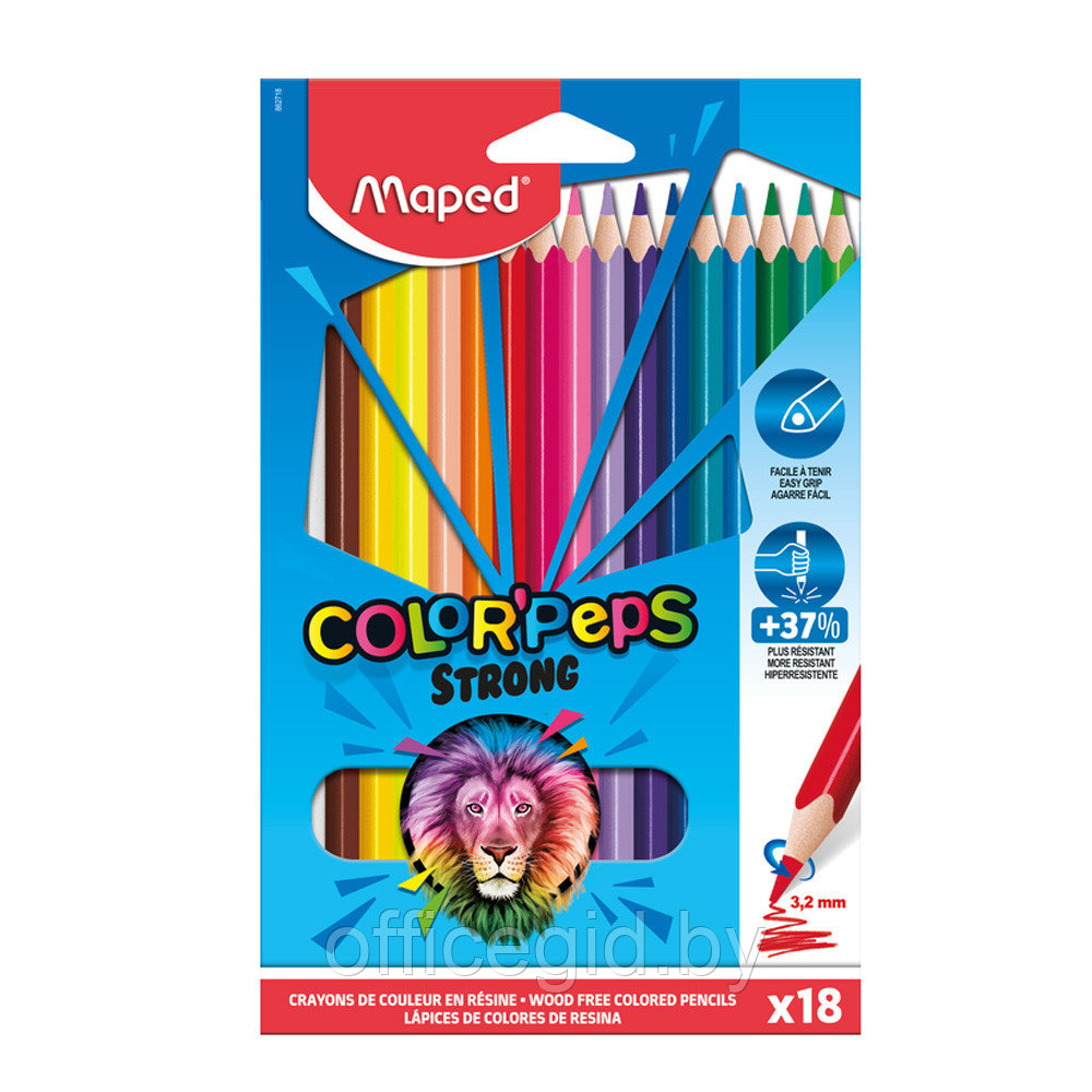 Цветные карандаши "Color Peps Strong", 18 цветов - фото 1 - id-p188886206