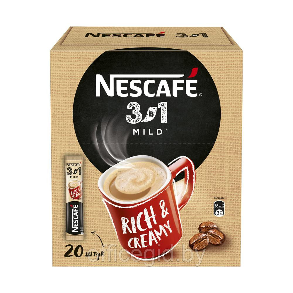 Кофейный напиток "Nescafe" 3в1 мягкий, растворимый, 16 г - фото 1 - id-p188891760
