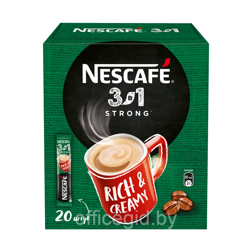 Кофейный напиток "Nescafe" 3в1 крепкий, растворимый, 14.5 г - фото 1 - id-p188891766