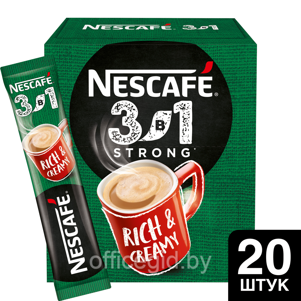 Кофейный напиток "Nescafe" 3в1 крепкий, растворимый, 14.5 г - фото 2 - id-p188891766