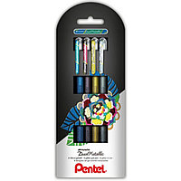 Набор ручек гелевых "Pentel Dual Metallic", 4 шт, ассорти