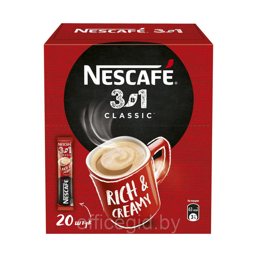 Кофейный напиток "Nescafe" 3в1 классик, растворимый, 14.5 г