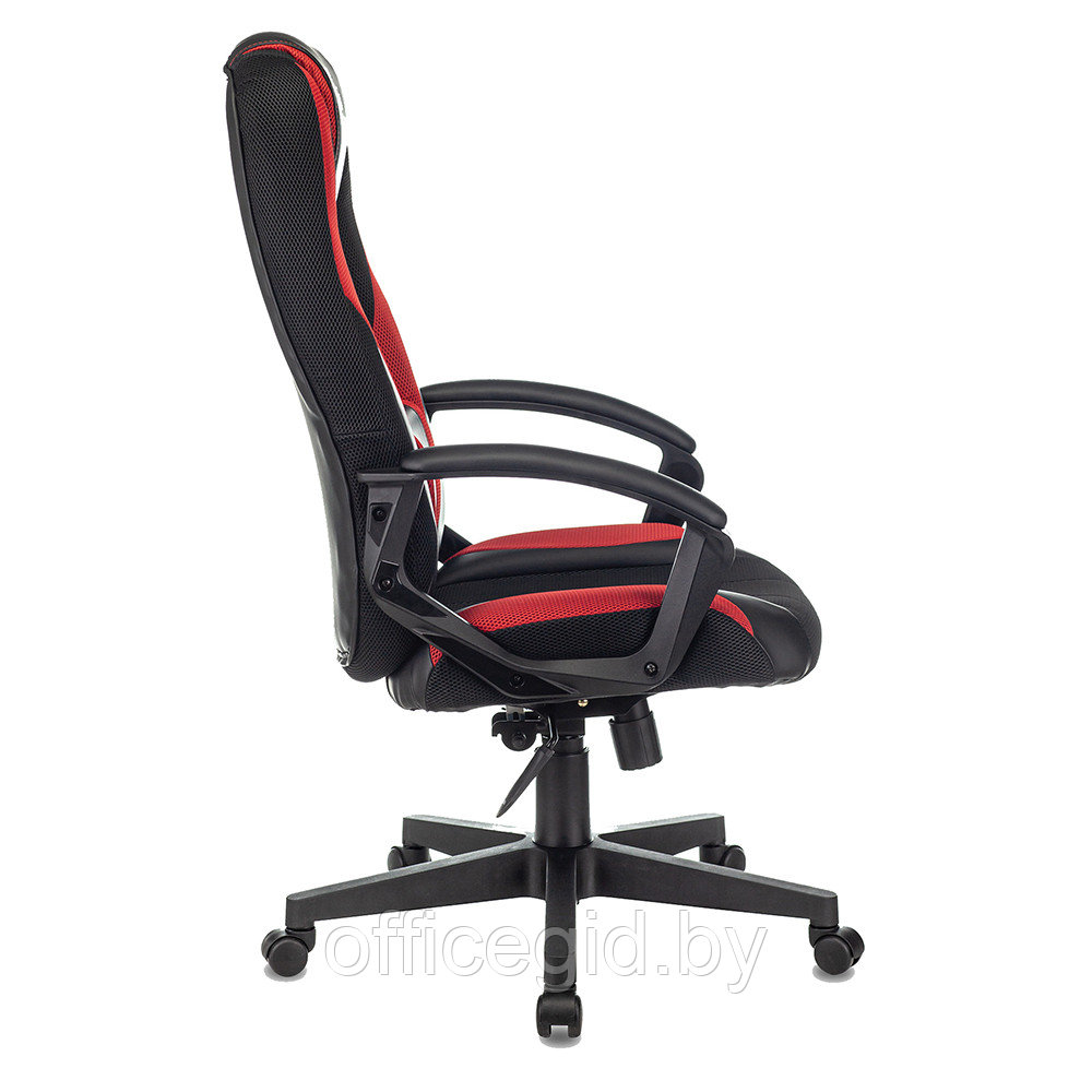 Кресло игровое "Бюрократ VIKING-9", искусственная кожа, пластик, черный, красный - фото 3 - id-p188893595