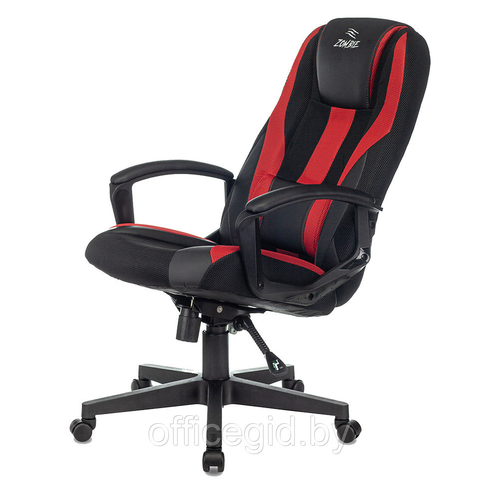 Кресло игровое "Бюрократ VIKING-9", искусственная кожа, пластик, черный, красный - фото 6 - id-p188893595