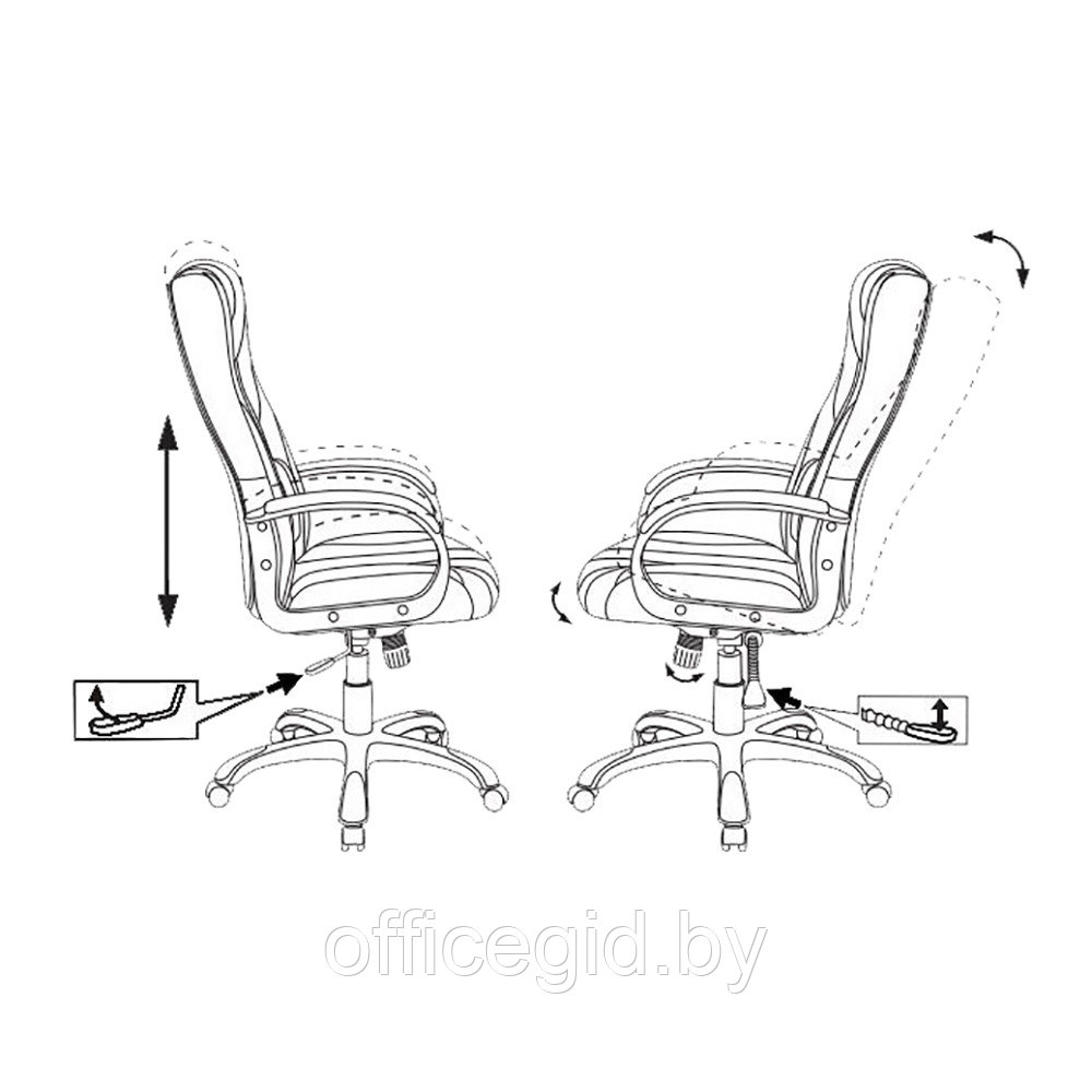 Кресло игровое "Бюрократ VIKING-9", искусственная кожа, пластик, черный, красный - фото 10 - id-p188893595