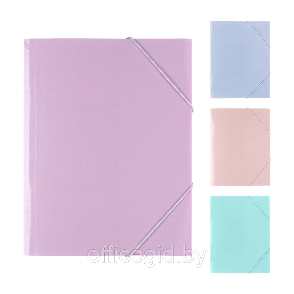 Папка на резинках "Trend pastel", А4, 35 мм, пластик, персиковый - фото 2 - id-p188888172