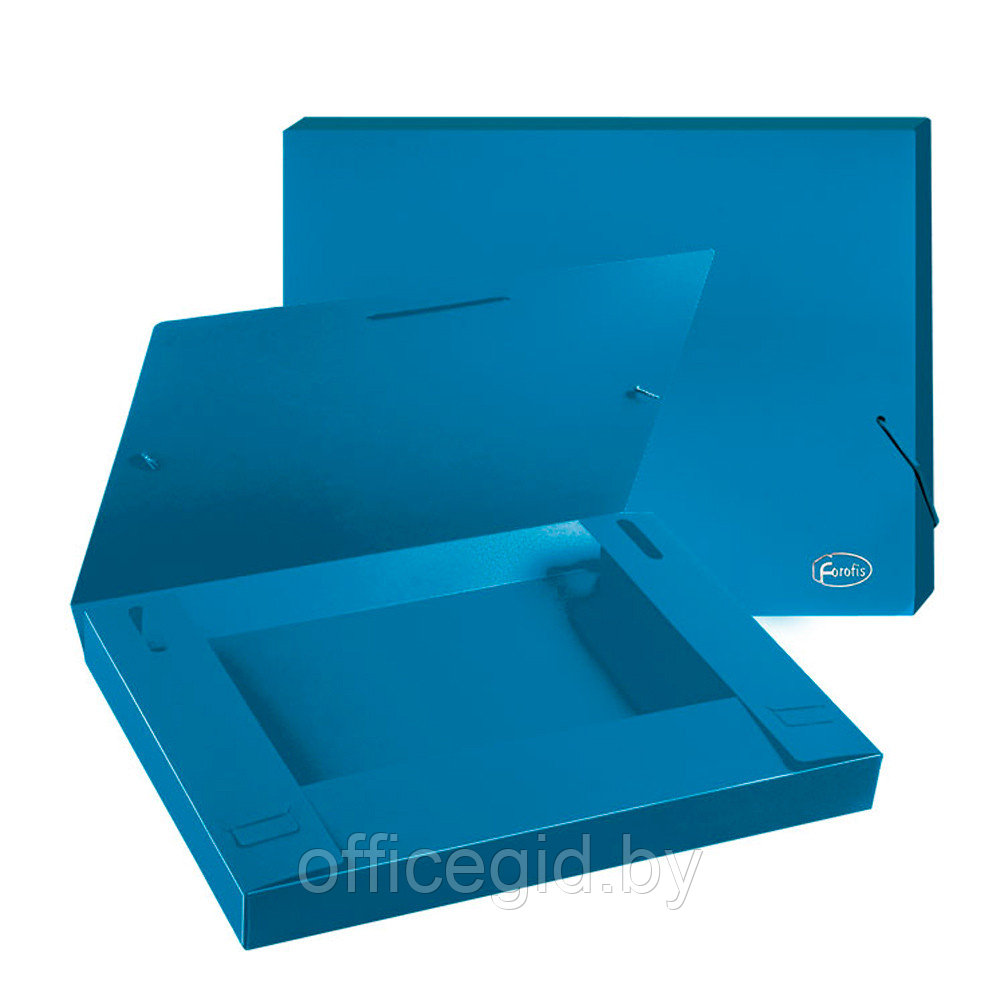 Папка на резинках "Forofis", А4, 30 мм, пластик, синий - фото 2 - id-p188888176