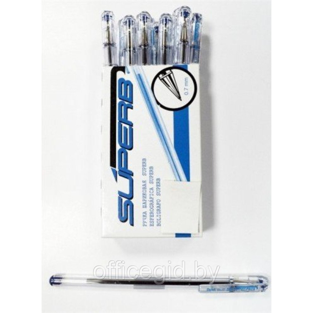 Ручка шариковая "ВК 77", 0.7 мм, прозрачный, стерж. синий - фото 2 - id-p188889098