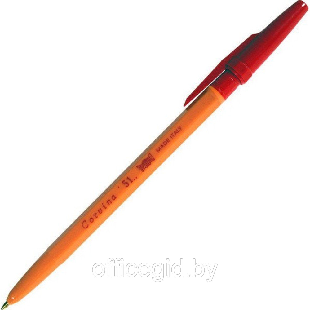 Ручка шариковая "Corvina", 1.0 мм, оранжевый, красный, стерж. красный - фото 1 - id-p188889106