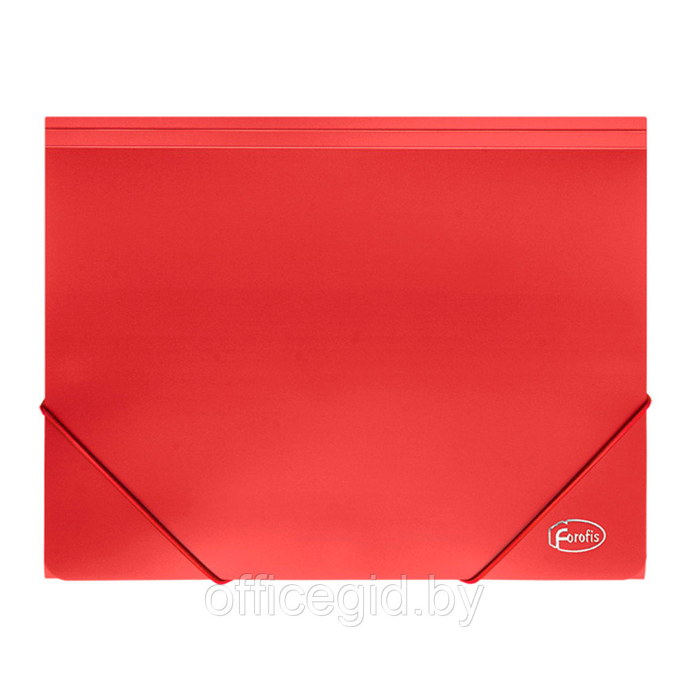 Папка на резинках "Forofis", А4, 15 мм, пластик, красный