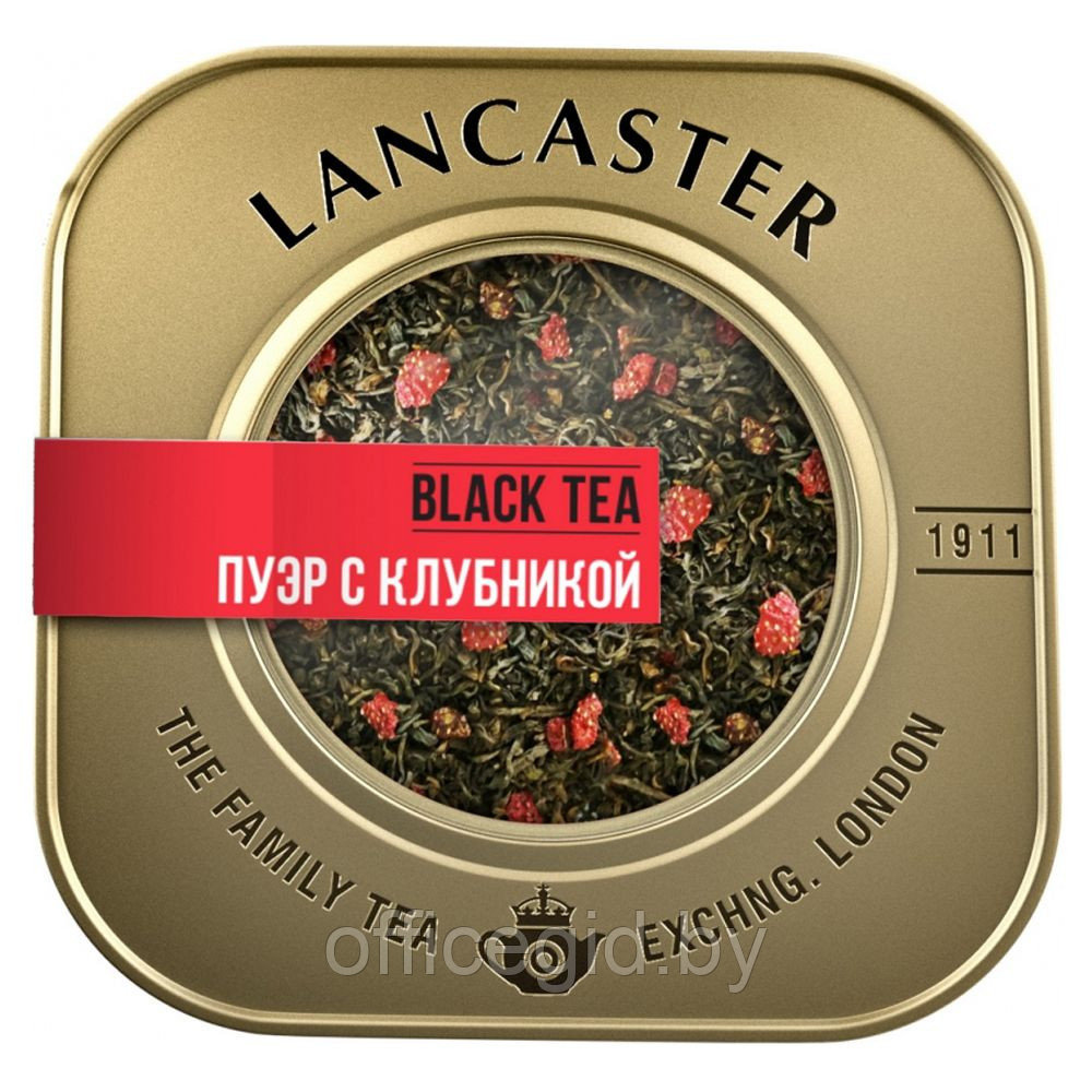 Чай "Lancaster" пуэр с клубникой, 75 г, черный