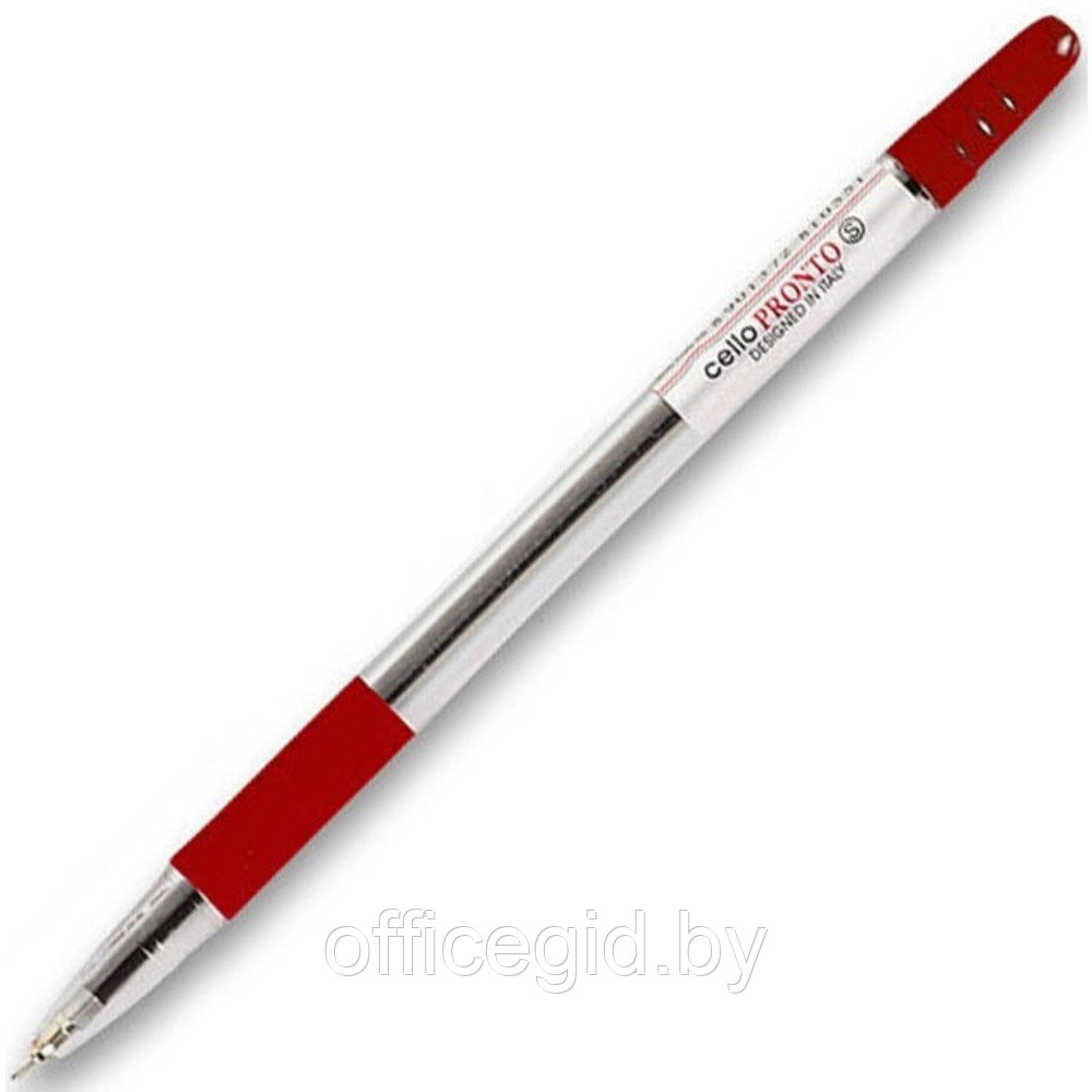 Ручка шариковая "Pronto", 0.5 мм, прозрачный, стерж. красный - фото 1 - id-p188889113