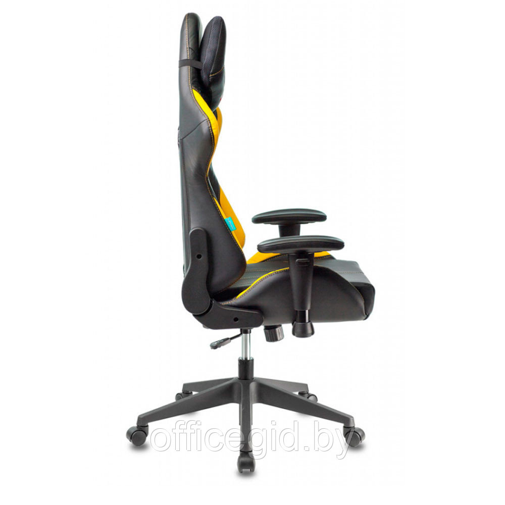 Кресло игровое Бюрократ "Zombie VIKING 5 AERO", экокожа, пластик, черный, желтый - фото 7 - id-p188893619