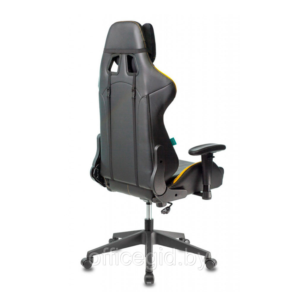 Кресло игровое Бюрократ "Zombie VIKING 5 AERO", экокожа, пластик, черный, желтый - фото 8 - id-p188893619