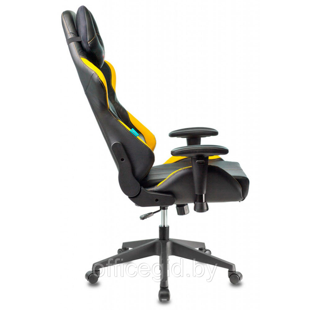 Кресло игровое Бюрократ "Zombie VIKING 5 AERO", экокожа, пластик, черный, желтый - фото 9 - id-p188893619