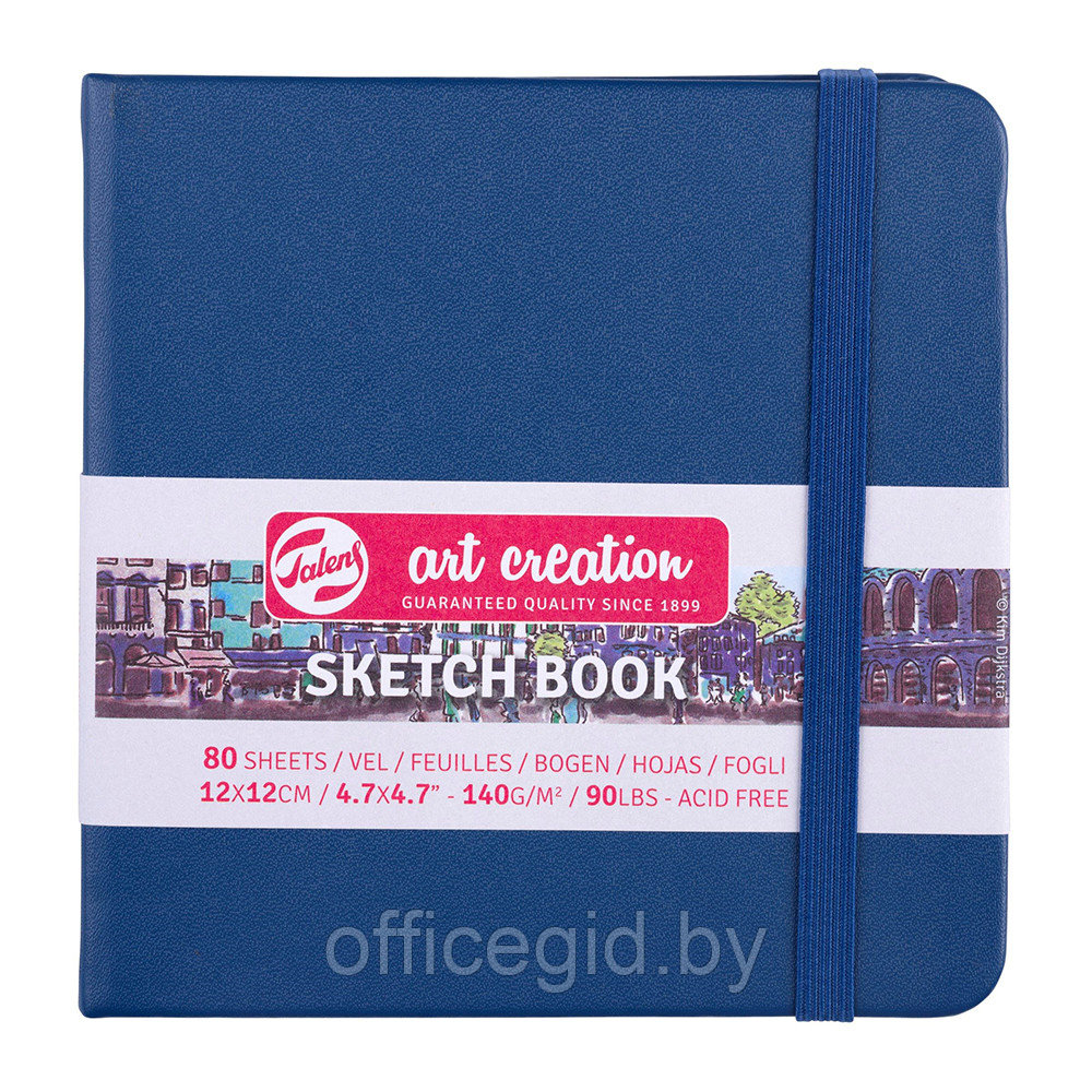 Скетчбук "Art Creation", 12x12 см, 140 г/м2, 80 листов, синий - фото 1 - id-p188890926