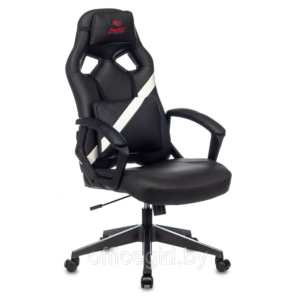 Кресло игровое "Zombie DRIVER", искусственная кожа, пластик, черный, белый