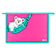 Папка для тетрадей "Мишка на сумке", А4, на молнии, пластик, розовый, бирюзовый, фото 5