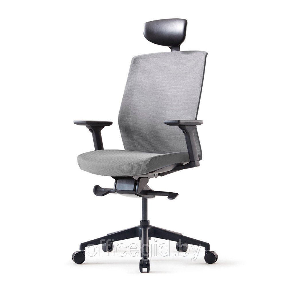 Кресло для руководителя Bestuhl "J1", сетка, ткань, пластик, серый - фото 1 - id-p188893654