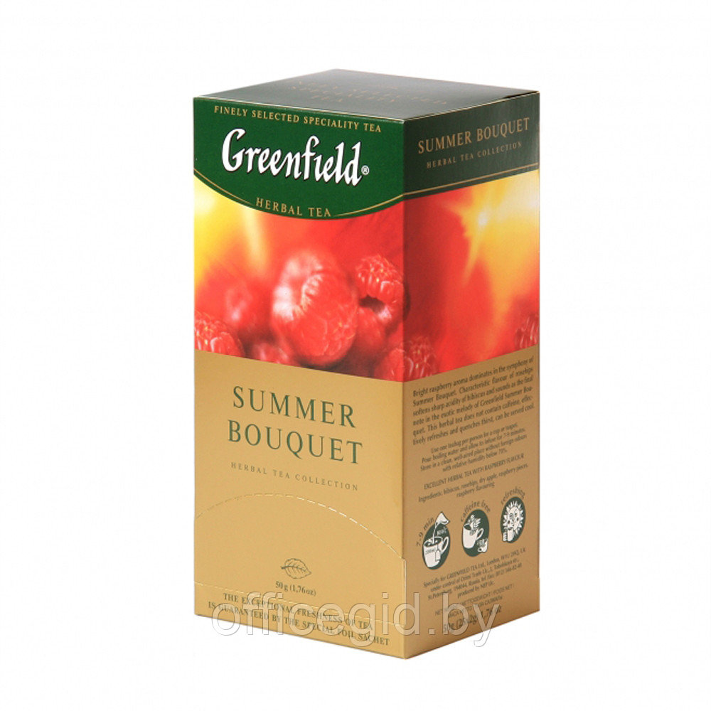 Чай "Greenfield" Summer Bouquet, 25 пакетиков x1.5 г, фруктовый/травяной - фото 1 - id-p188891836