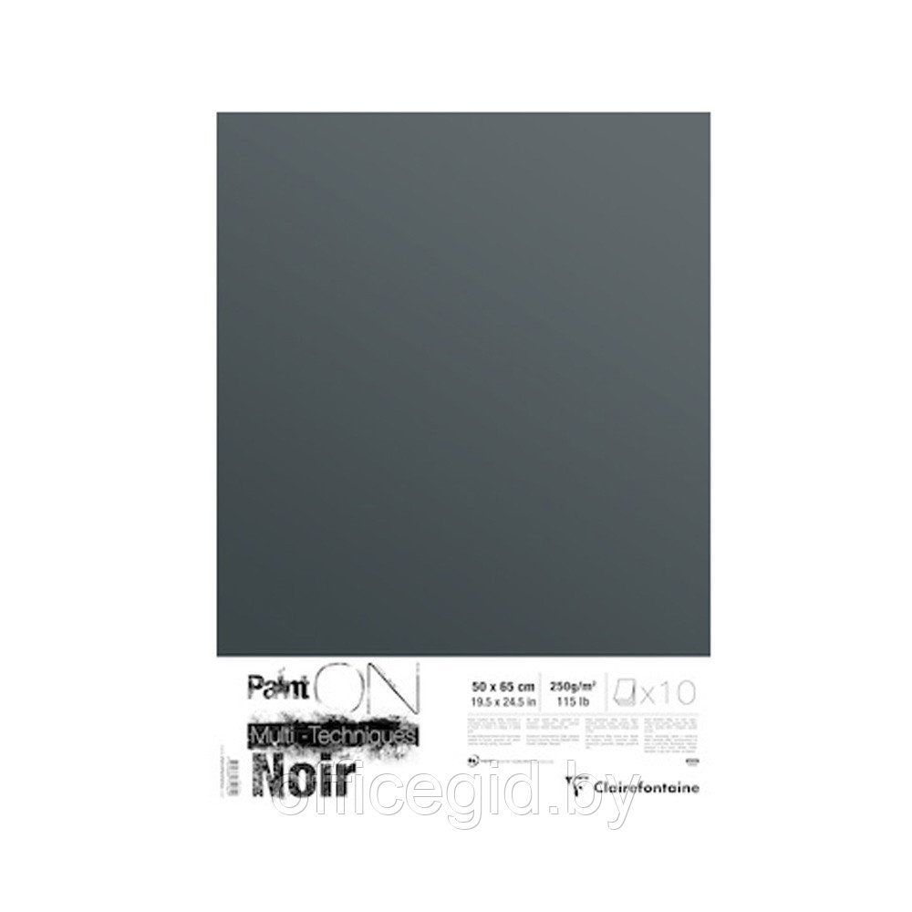 Бумага для смешанных техник "Paint'On", 50x65 см, 250 г/м2, черный - фото 1 - id-p188890970