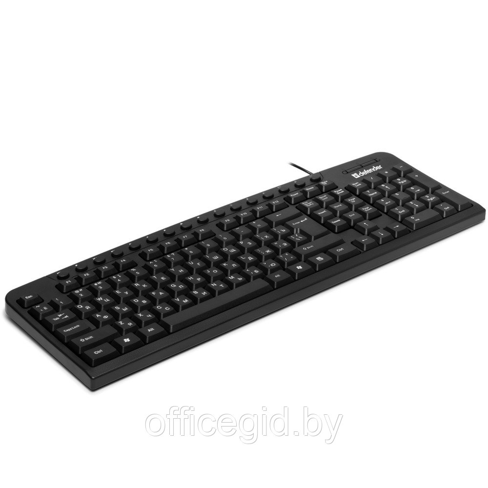 Клавиатура Defender "Focus HB-470 RU", USB, проводная, черный - фото 4 - id-p188887403