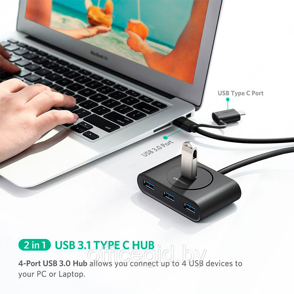 USB-хаб Ugreen "CR113 (40850)" - фото 2 - id-p188887408