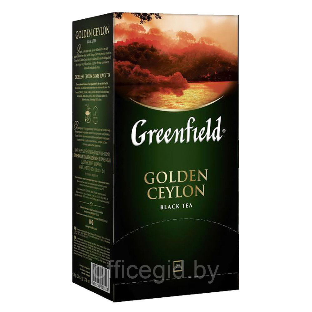Чай "Greenfield" Golden Ceylon, 25 пакетиков x2 г, черный - фото 1 - id-p188891856