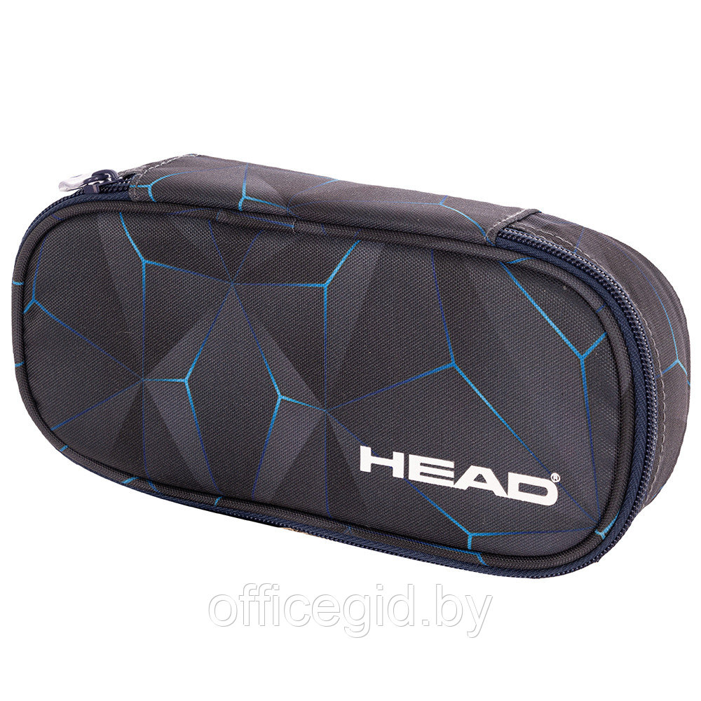 Пенал "Head 3D blue", 1 отделение, чёрный - фото 1 - id-p188886317