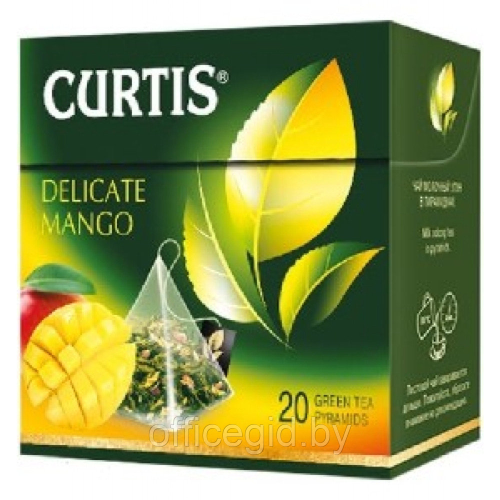 Чай "Curtis" Delicate Mango, 20 пакетиков x1.8 г, зеленый - фото 1 - id-p188891864