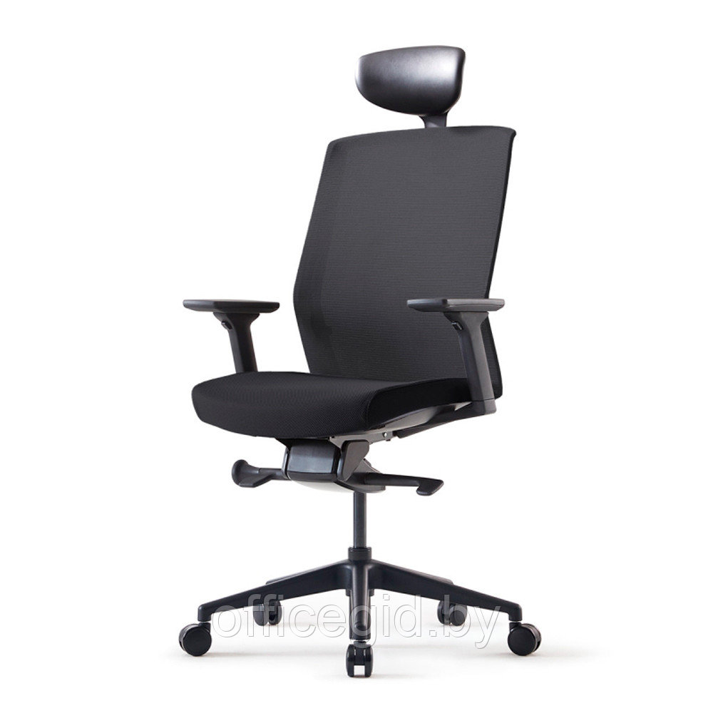 Кресло для руководителя Bestuhl "J1", сетка, ткань, пластик, черный - фото 1 - id-p188893677