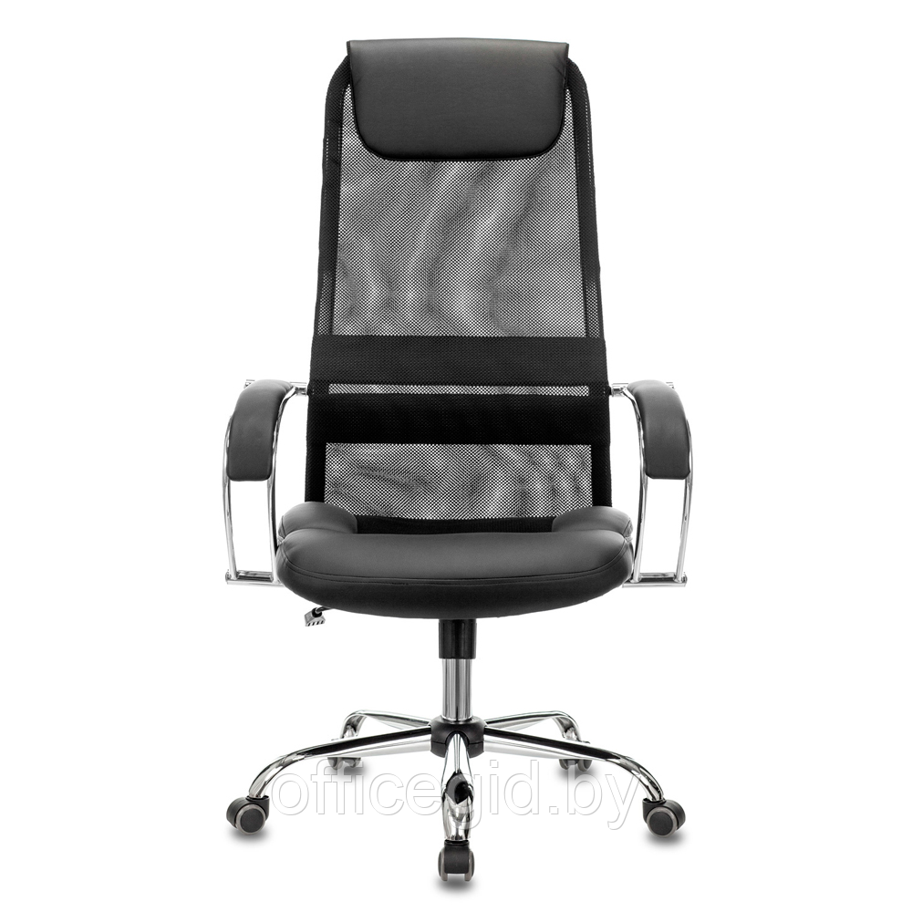 Кресло для руководителя Бюрократ "CH-608SL/BLACK", искусственная кожа, ткань, сетка, металл, черный - фото 1 - id-p188893681