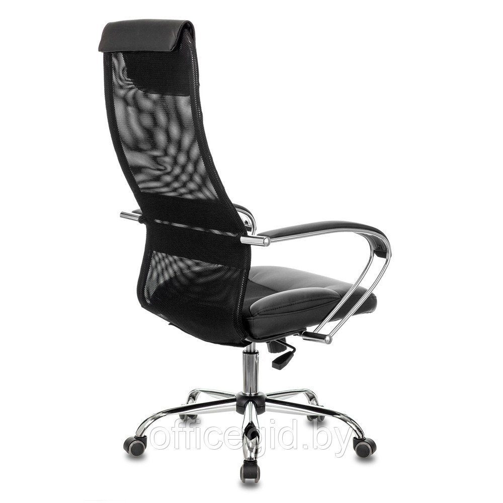 Кресло для руководителя Бюрократ "CH-608SL/BLACK", искусственная кожа, ткань, сетка, металл, черный - фото 4 - id-p188893681